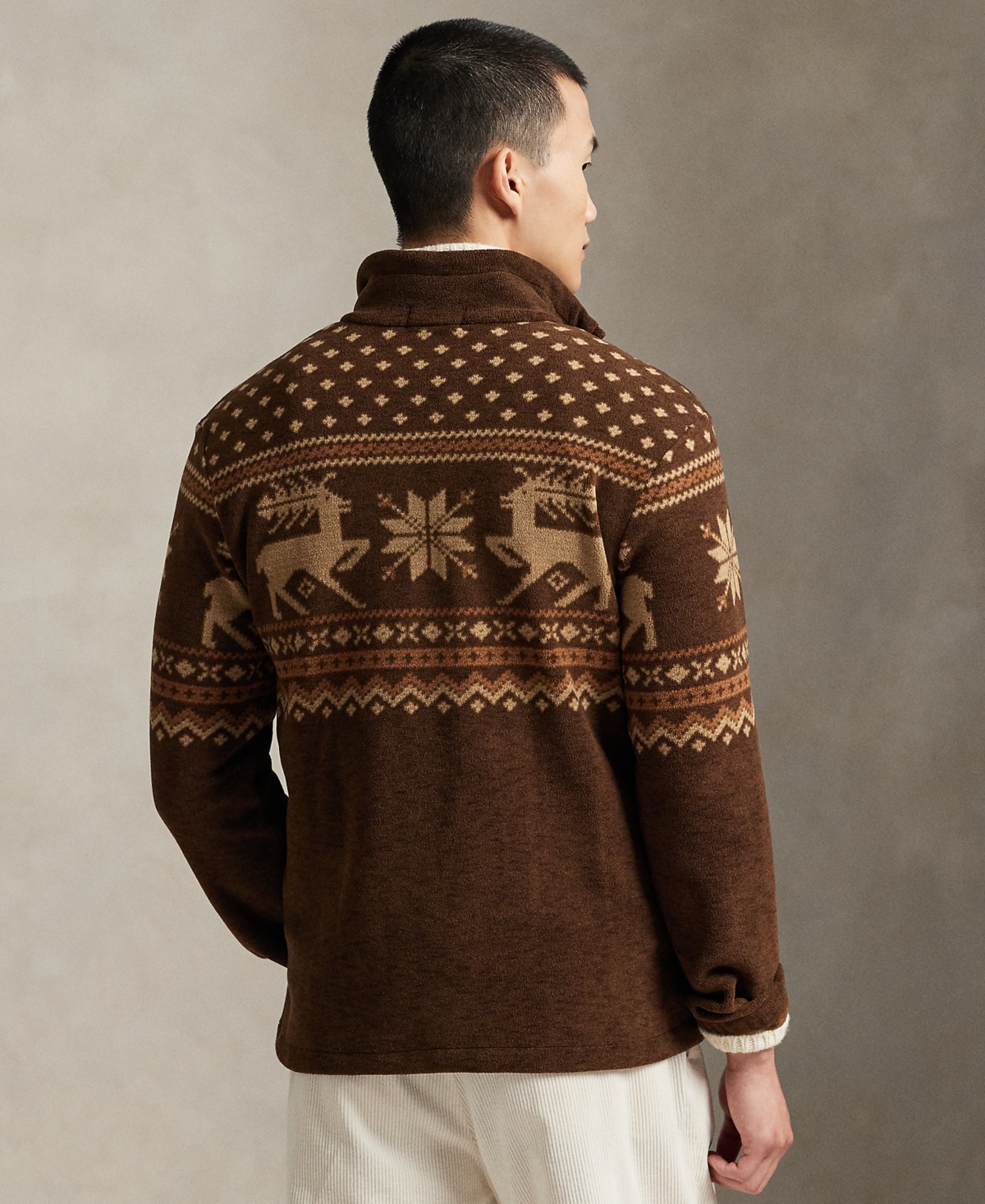 Polo Ralph Lauren Men's Brushed Fleece Quarter-Zip Pull-On T-Shirt