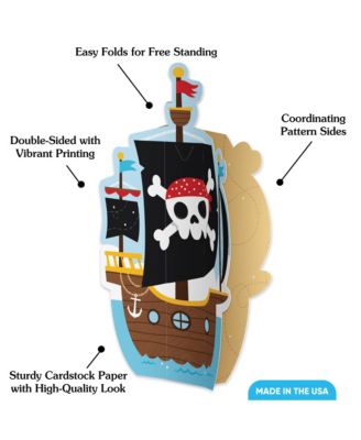 Freestanding 3D Pirate Ship Centerpiece Table Decorations - 8 Count