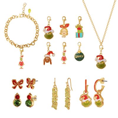 Grinch Jewelry Advent Gift Set: Necklace, Bracelet & Charms Mix & Match Christmas Calendar Box Collection