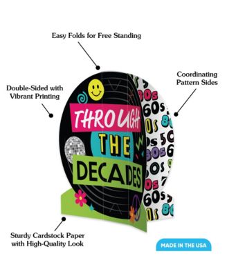 Freestanding 3D Through the Decades Centerpiece Table Decorations - 8 Count