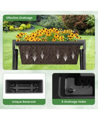 Lockable Wheels Drainage Holes 3-tier Vertical Garden Planter Box