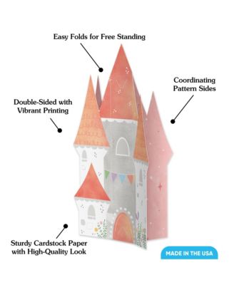 Freestanding 3D Princess Castle Centerpiece Table Decorations - 8 Count