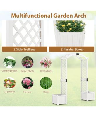 Garden Arbor w/ Planter Wooden Planter Arch w/ Trellis