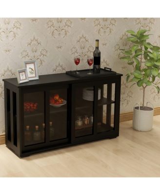 Kitchen Storage Cabinet with Glass Door for Pantry or Dining Room