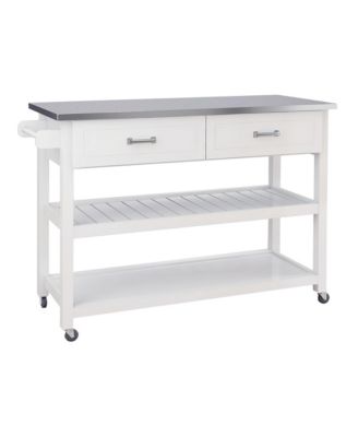 Kitchen Cart with Stainless Steel Top and Two Drawers for Versatile Storage