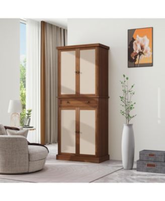 4-Door Storage Cabinet with 1 Drawer and 4 Adjustable Shelves for Home Organization