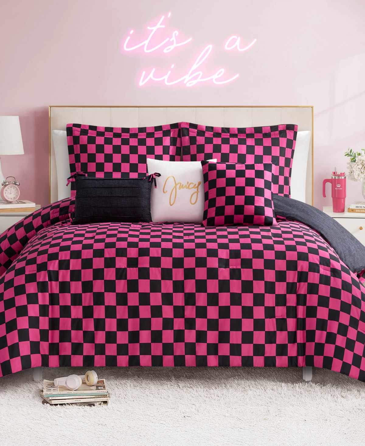 Juicy Couture Checkerboard Reversible 5-pc. Comforter Set, Twin/twin Xl