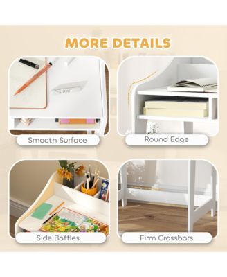 Kids Desk and Chair Set, Children Study Table with Chair,