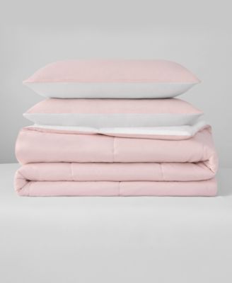 Box Stitch Reversible 3-Pc. Comforter Set, Full/Queen