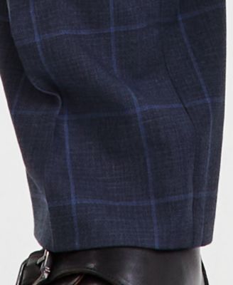 Men's Windowpane Slim-Fit Techni-Cole Suit Separate Pants
