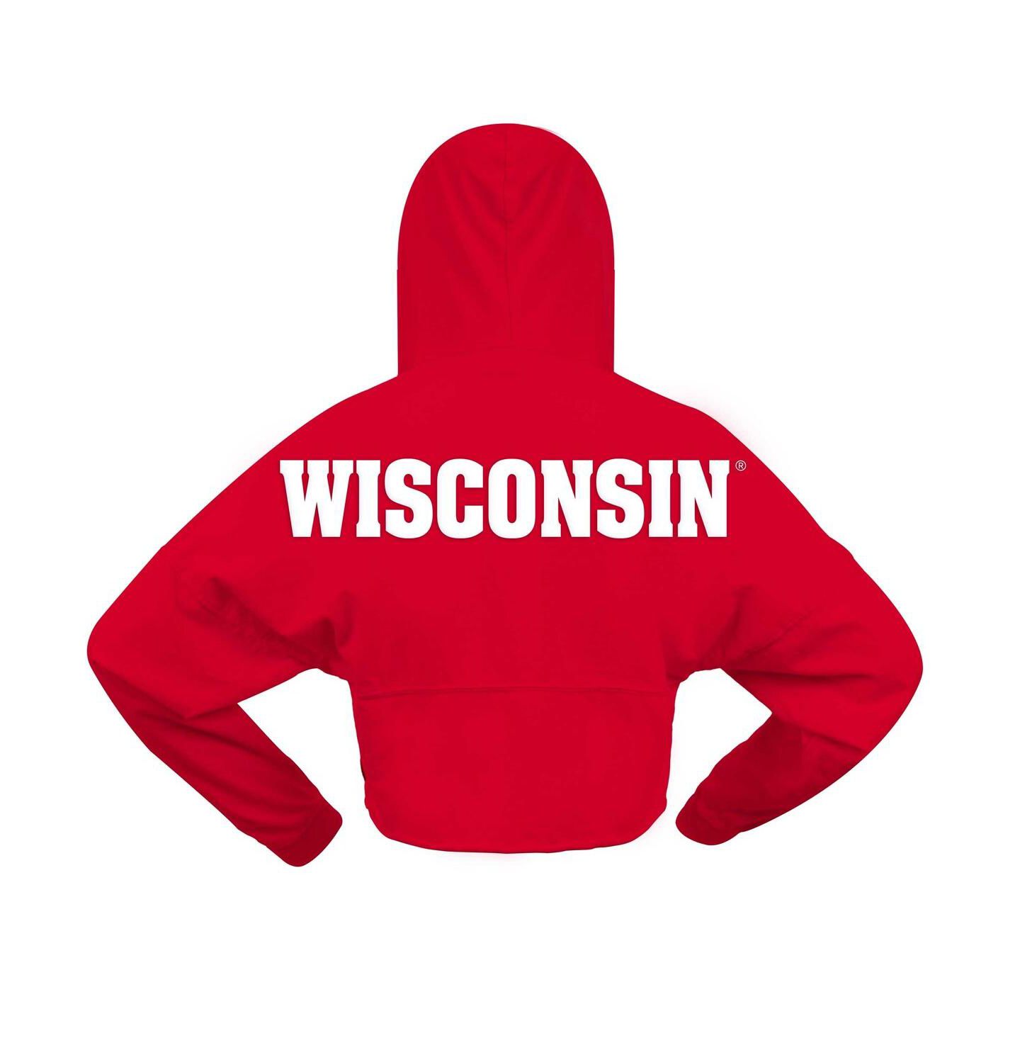 Женское худи Spirit Jersey Red Wisconsin Badgers Oversized Cropped Pullover — фото 2