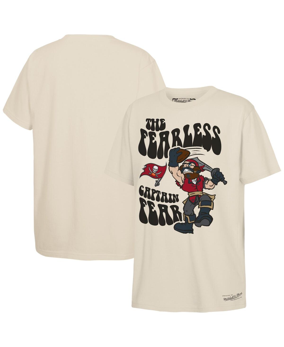 Mitchell & Ness Mitchell Ness Big Boys And Girls Cream Tampa Bay Buccaneers Captain Fear Mascot T-shirt In Neutral