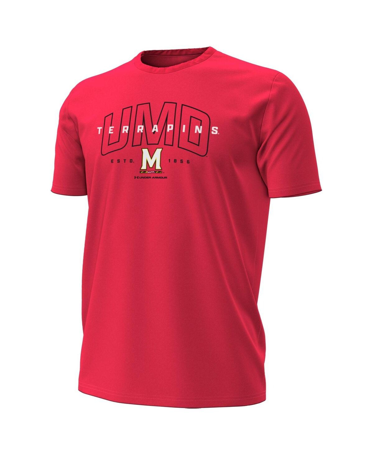 Under Armour Men's Red Maryland Terrapins Overlay Performance T-shirt In Red