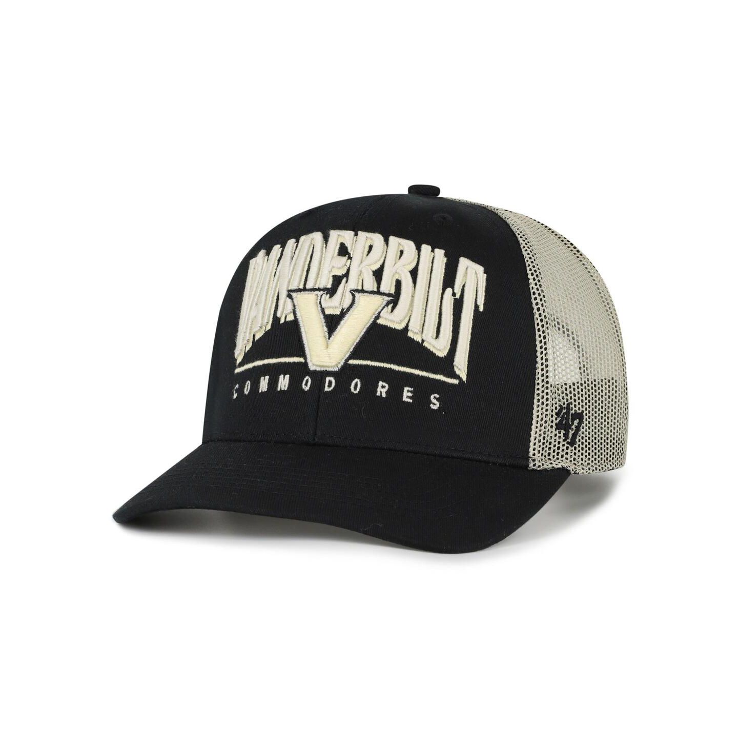 Мужская кепка '47 Brand Black Vanderbilt Commodores Arid Adjustable Trucker Hat — фото 1