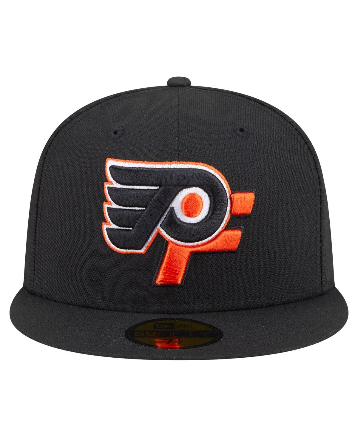 New Era Men's Black Philadelphia Flyers Deceptor 59fifty Fitted Hat In Black