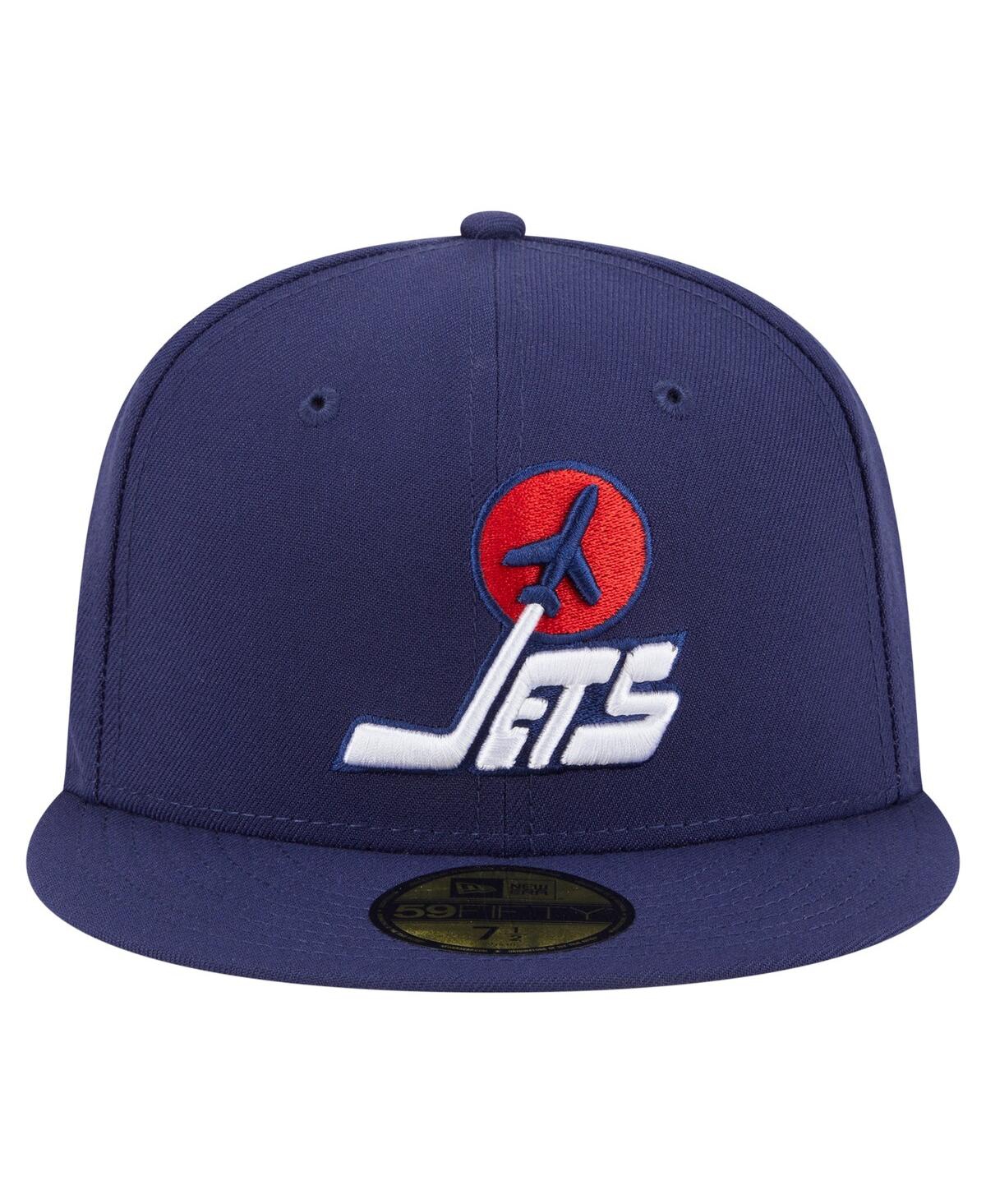 New Era Men's Navy Winnipeg Jets Deceptor 59fifty Fitted Hat In Blue