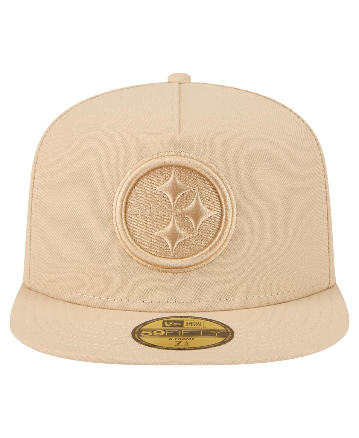 New Era Men's Beige Pittsburgh Steelers Color Pack A-frame 59fifty Fitted Hat In Brown