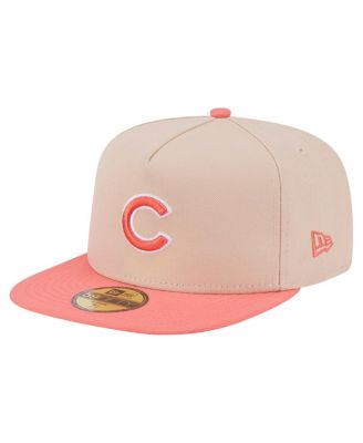 Men's Light Beige/Coral Chicago Cubs Two-Tone Color Pack A-Frame 59FIFTY Fitted Hat