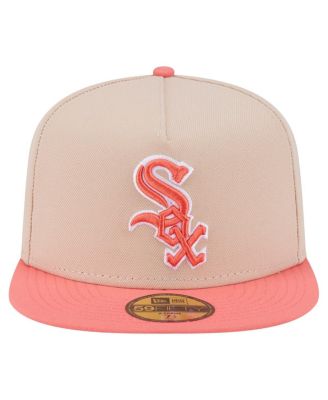 Men's Light Beige/Coral Chicago White Sox Two-Tone Color Pack A-Frame 59FIFTY Fitted Hat