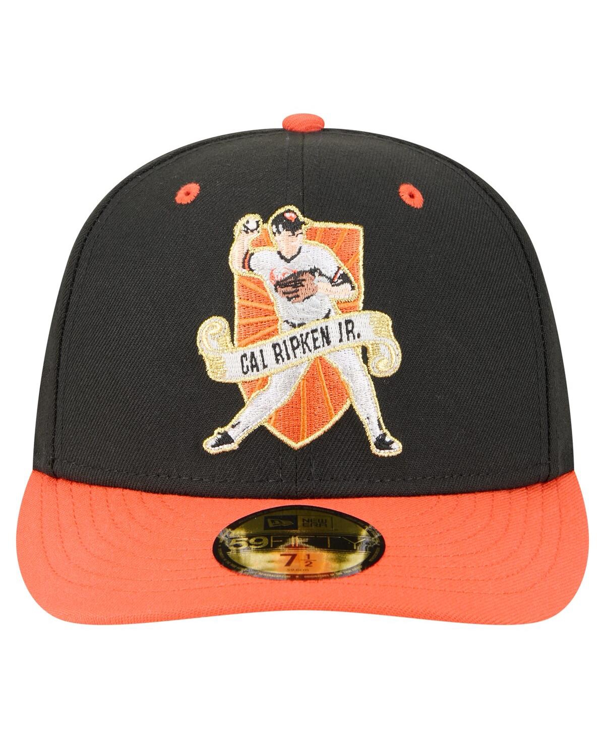 New Era Men's Cal Ripken Jr. Black Baltimore Orioles 59fifty Fitted Hat In Black