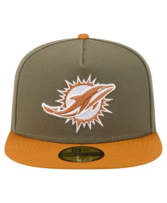 Men's Olive/Brown Miami Dolphins Color Pack A-Frame 59FIFTY Fitted Hat