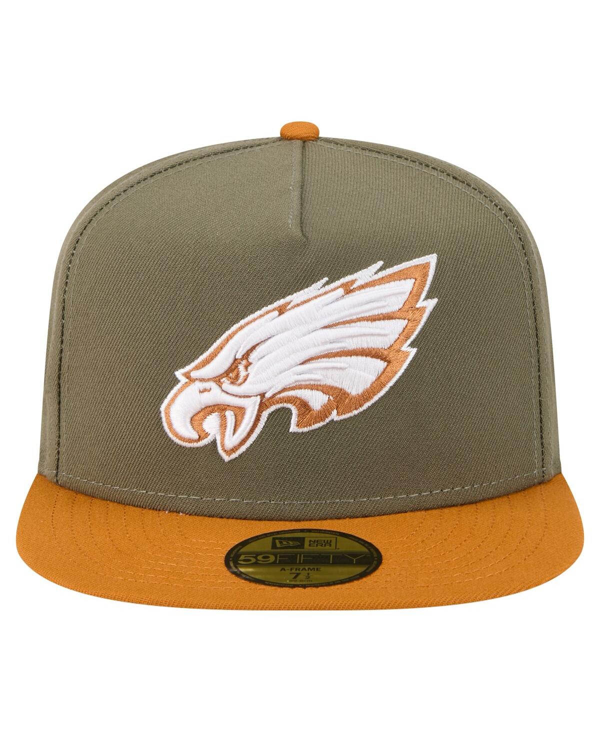 New Era Men's Olive/brown Philadelphia Eagles Color Pack A-frame 59fifty Fitted Hat In Multi