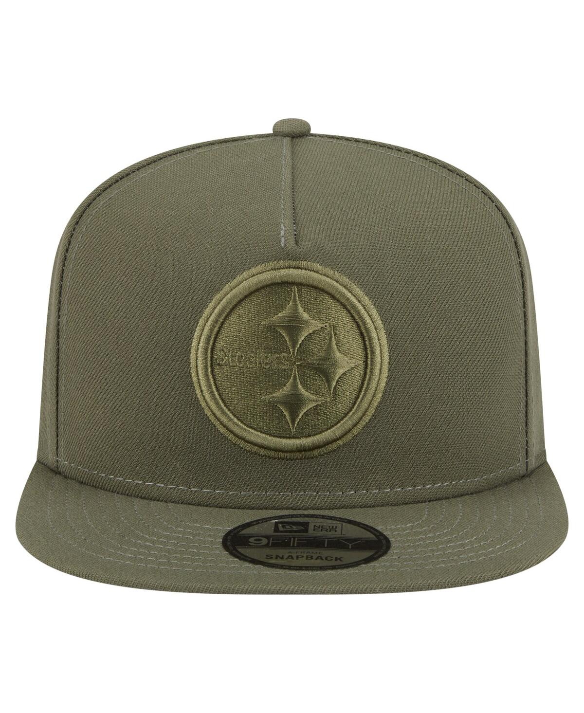 New Era Men's Olive Pittsburgh Steelers Color Pack A-Frame 9FIFTY Snapback Hat