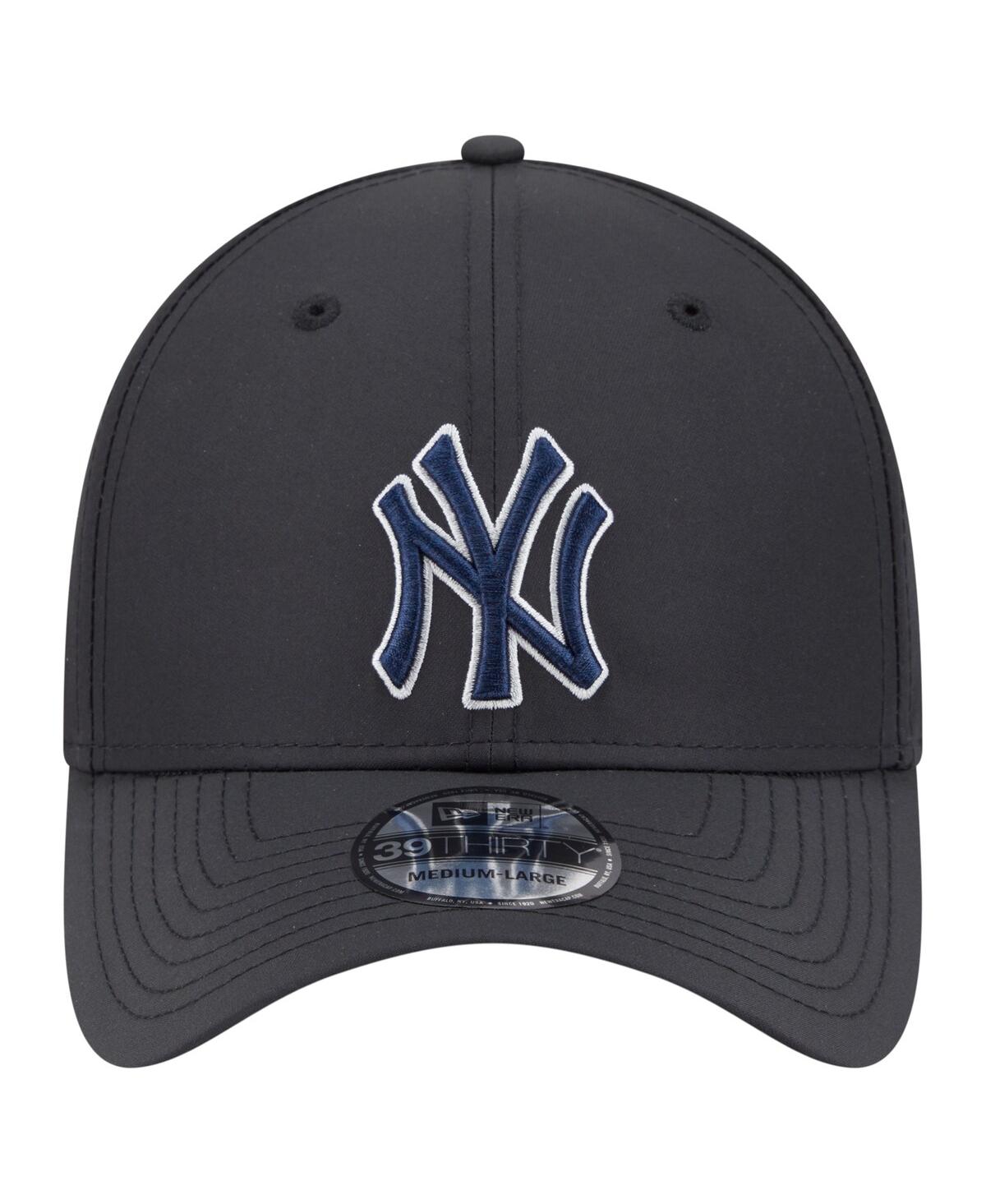 New Era Men's Black New York Yankees Night 39thirty Flex Hat In Black