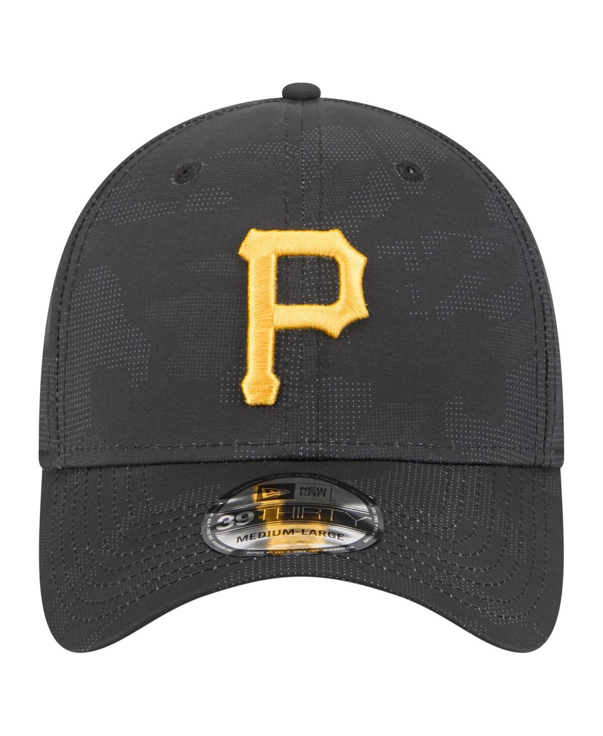 New Era Men's Black Pittsburgh Pirates Tonal Camo 39thirty Flex Hat In Black