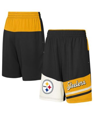 Outerstuff - Big Boys and Girls Black Pittsburgh Steelers Fandemonium Mesh Shorts