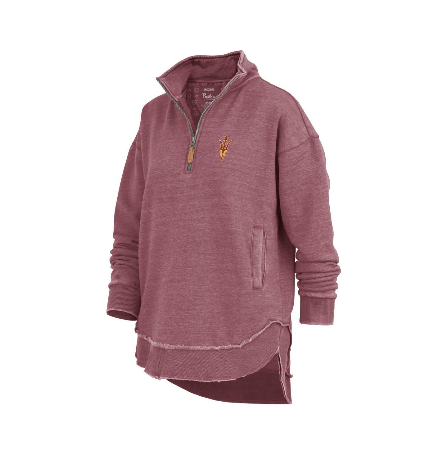 Женские толстовки Pressbox Maroon Arizona State Sun Devils Northfork Sojourn Poncho Quarter-Zip — фото 3