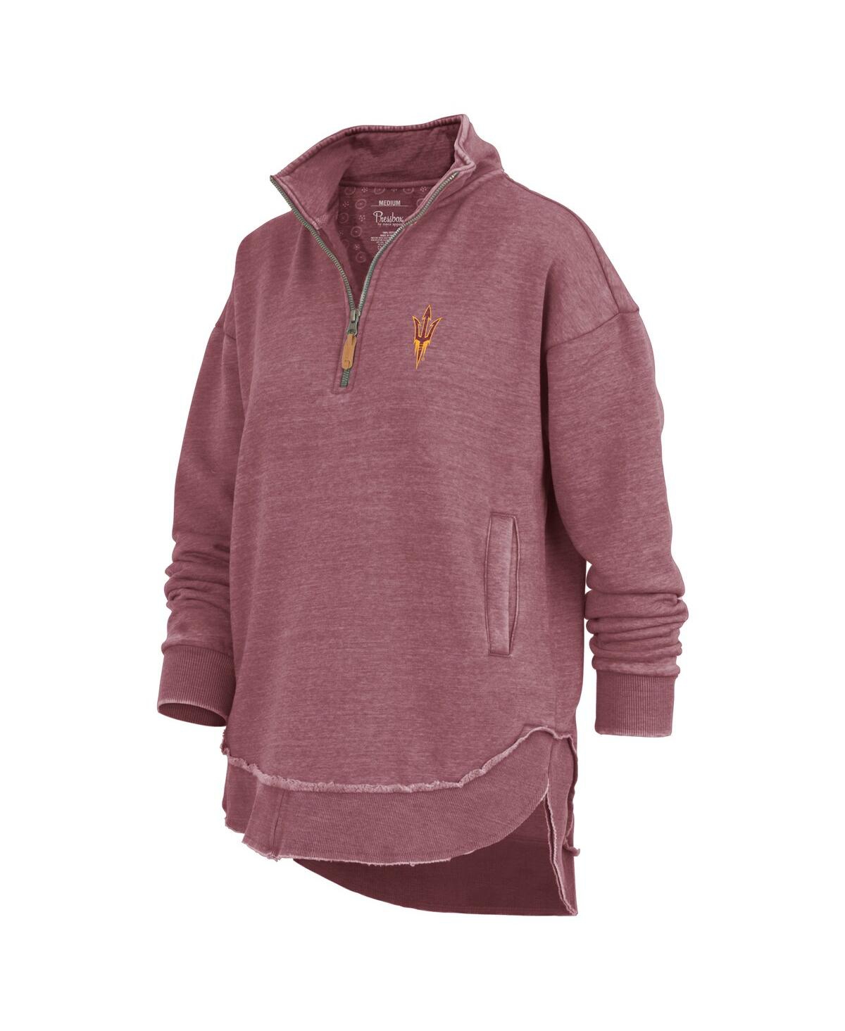Pressbox Women's Maroon Arizona State Sun Devils Northfork Sojourn Poncho Quarter-zip Sweatshirt In Burgundy