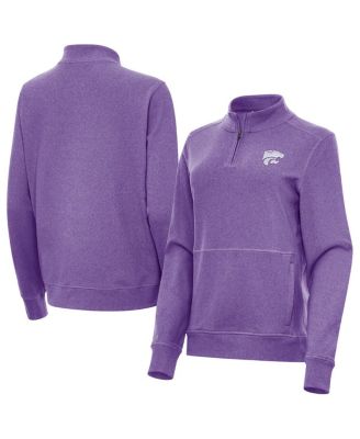 Antigua - Women's Heather Purple Kansas State Wildcats Crush Quarter-Zip Jacket