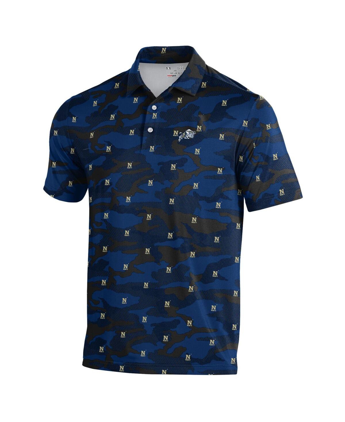 Under Armour Men's Navy Navy Midshipmen Gameday Armourfuse Polo Shirt In Blue