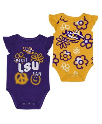 Outerstuff - Baby Boys and Girls Purple/Gold LSU Tigers Little Sunshine 2-Piece Bodysuit Set
