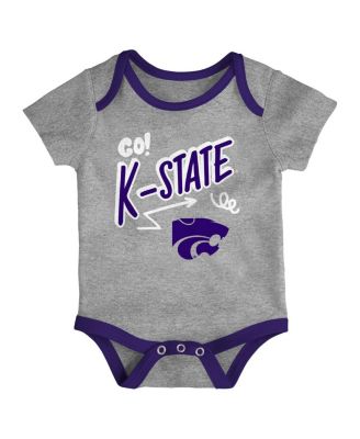 Baby Boys and Girls Kansas State Wildcats 3-Pack All Day Play Bodysuit Set