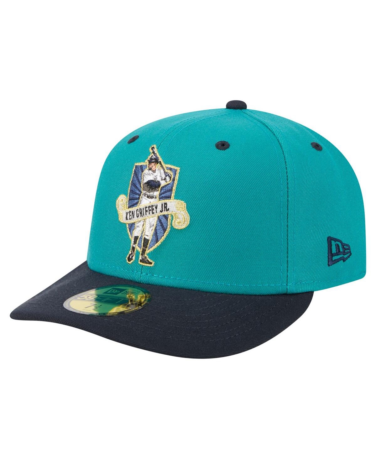 New Era Men's Ken Griffey Jr. Aqua Seattle Mariners 59fifty Fitted Hat In Black