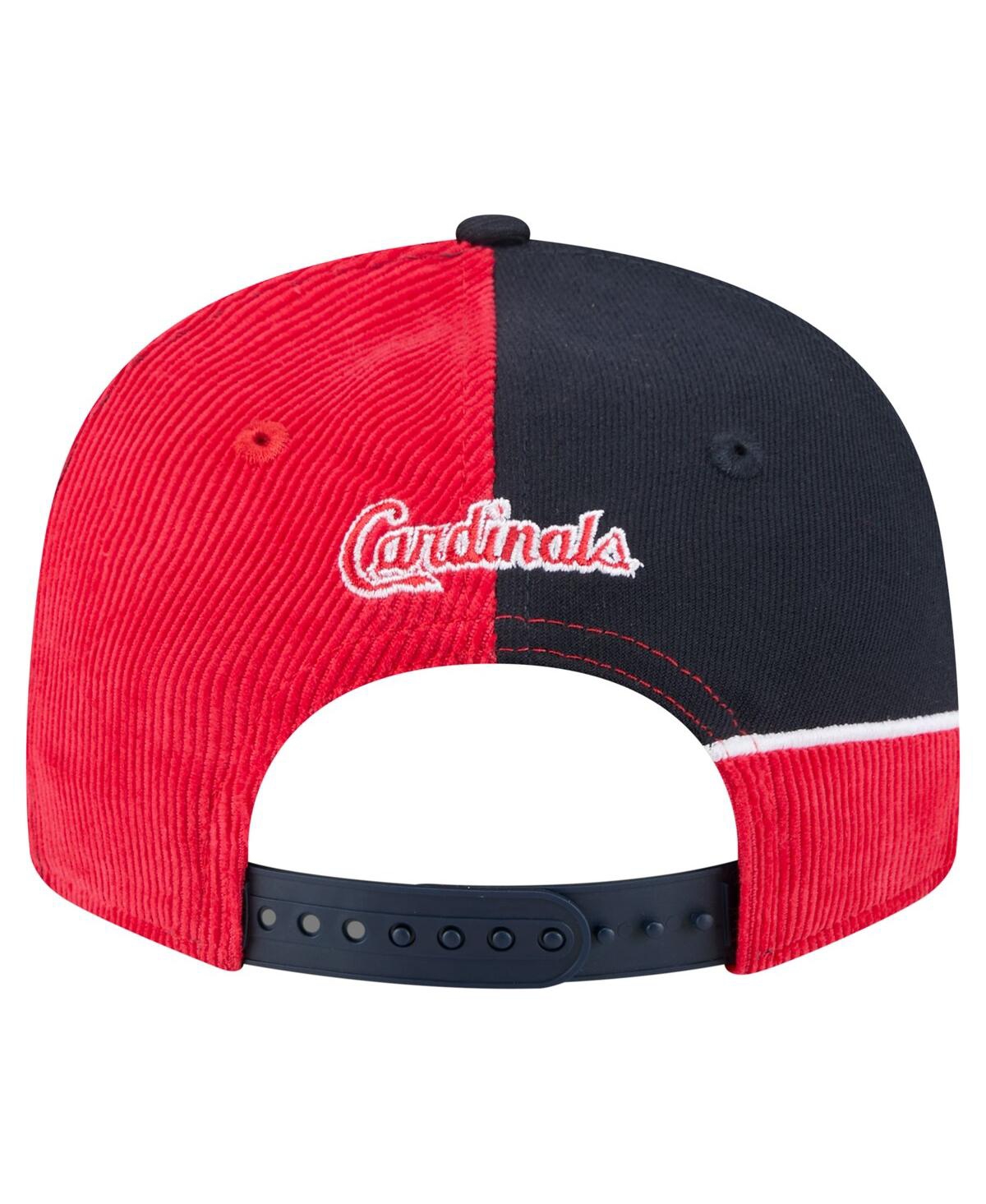 New Era Men's Red/navy St. Louis Cardinals Retro Split Corduroy Snapback Hat In Red