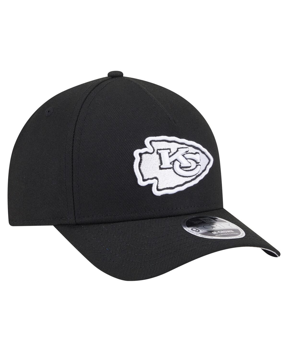 New Era Men's Black Kansas City Chiefs Team Collection 9forty M-crown A-frame Adjustable Hat In Black