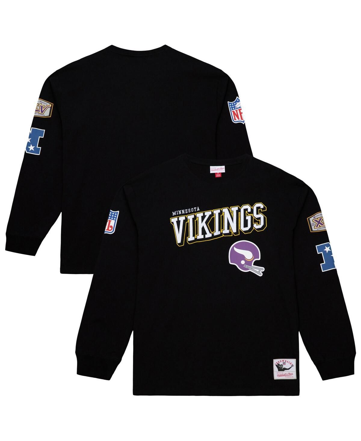 Мужская черная футболка с винтажными логотипами тренировочного лагеря Minnesota Vikings Training Camp с длинным рукавом