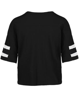 Women's Black Miami Dolphins Premier Scout Cropped V-Neck T-Shirt