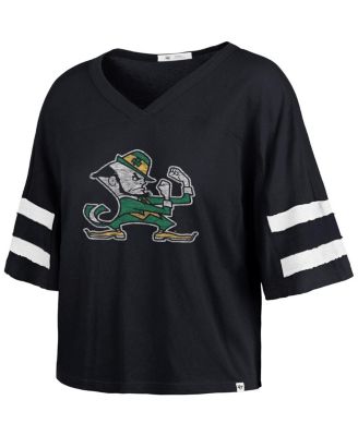 Women's Navy Notre Dame Fighting Irish Premier Scout Sleeve Stripe Relaxed Dolman T-Shirt