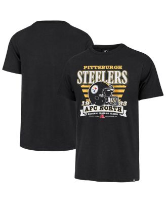 '47 Brand - Men's Black Pittsburgh Steelers Stripe Splash Franklin Throwback T-Shirt