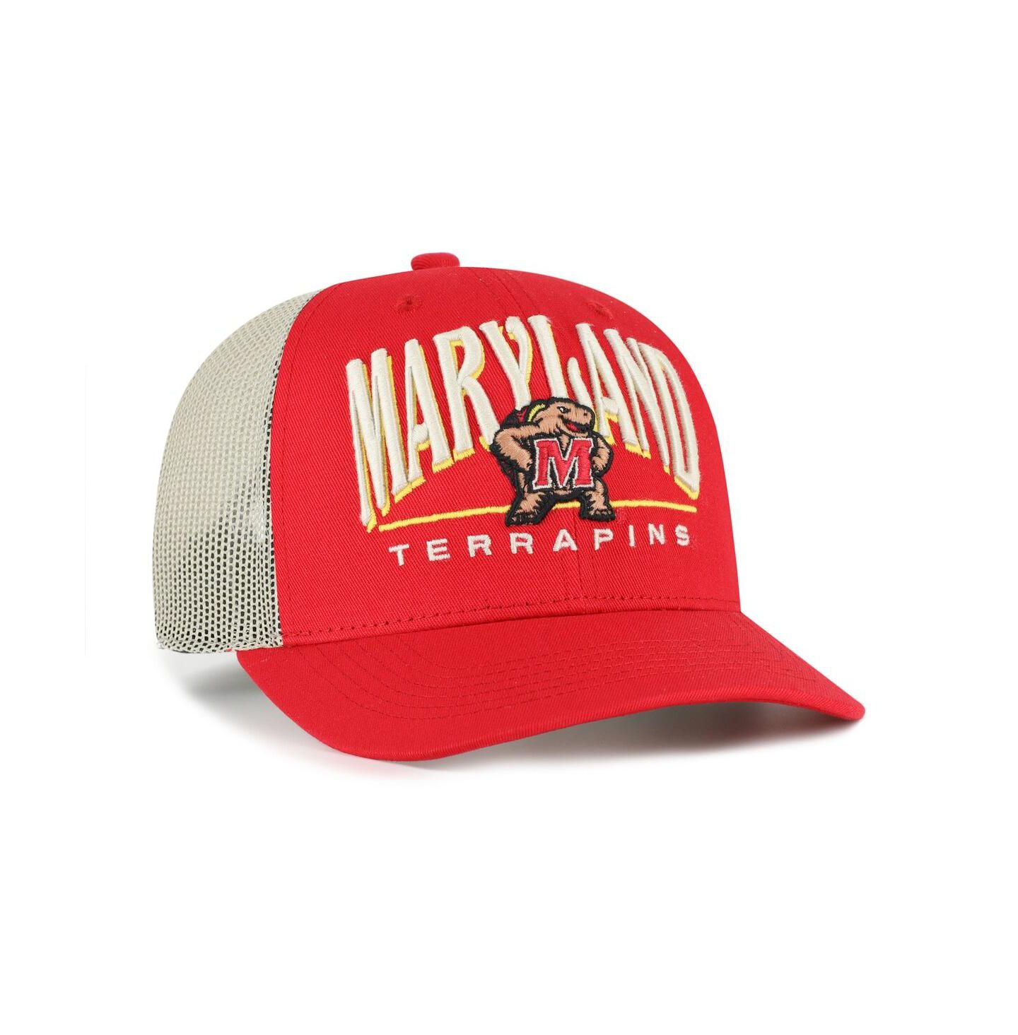 Мужская кепка '47 Brand Red Maryland Terrapins Arid Adjustable Trucker Hat — фото 2