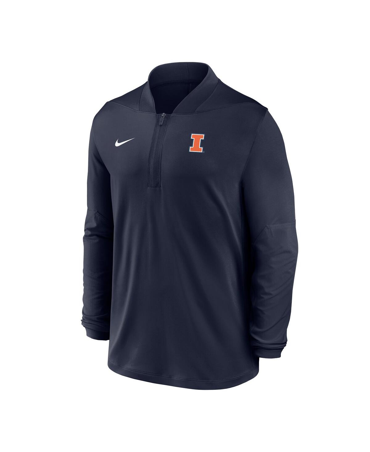 Nike Men's Navy Illinois Fighting Illini Dri-fit Half-zip Pullover Sweatshirt In Blue