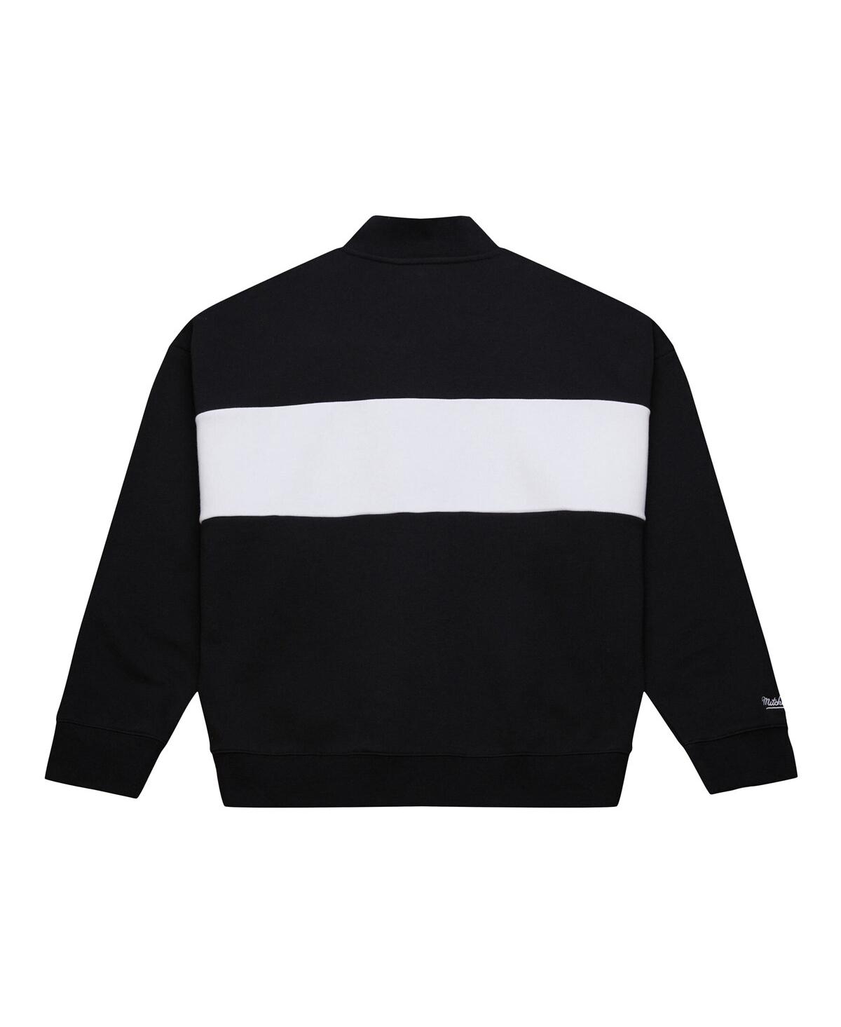 Mitchell & Ness Black Dallas Cowboys Quarter-zip Jacket In Black