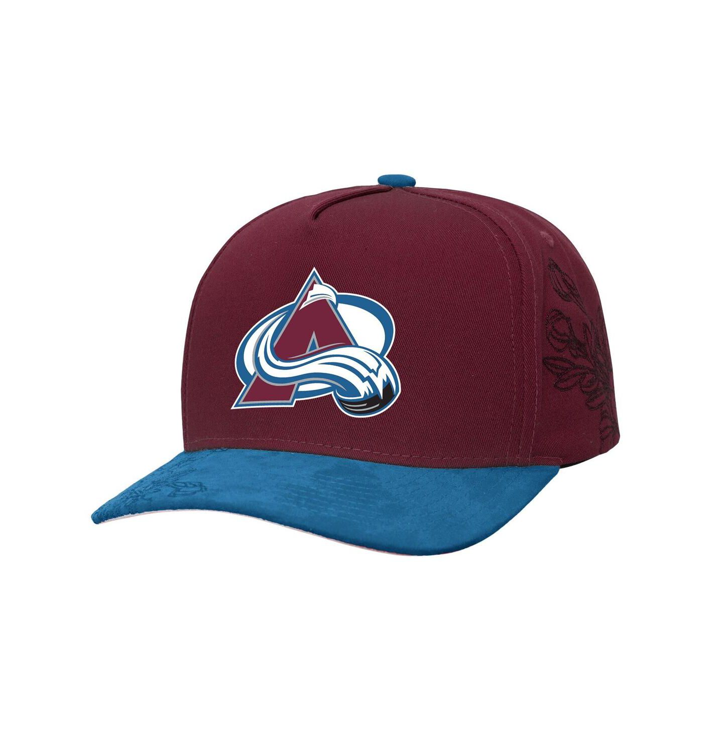 Мужская кепка Mitchell & Ness Mitchell Ness Burgundy/Blue Colorado Avalanche May Flowers Pro Crown Adjustable Hat — фото 1
