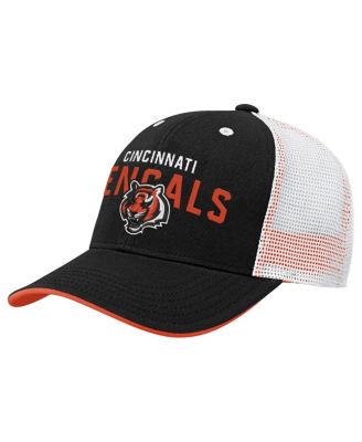 Outerstuff - Big Boys and Girls Black Cincinnati Bengals Core Lockup Trucker Adjustable Hat