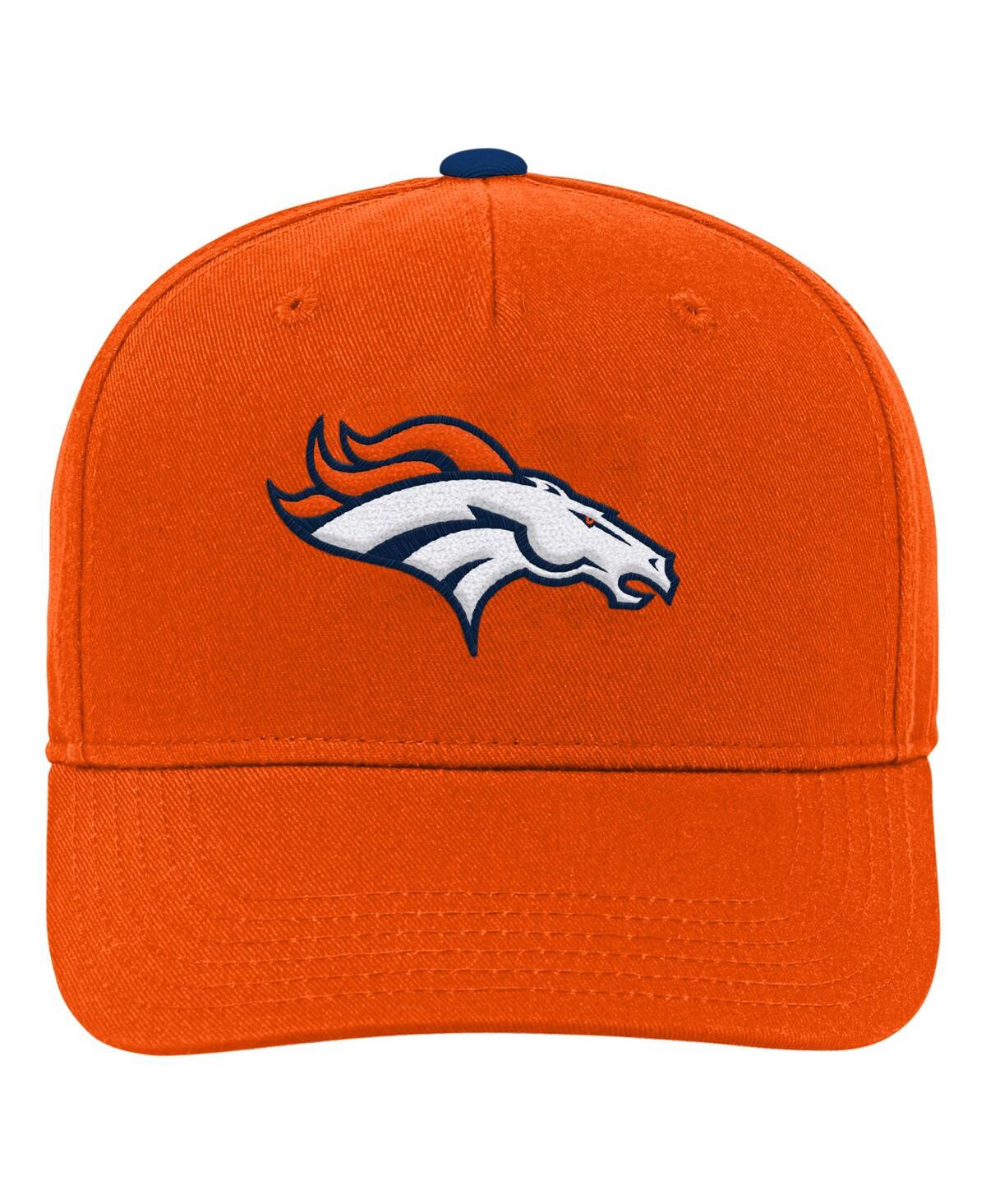 Outerstuff Big Boys And Girls Orange Denver Broncos Team Pre-curved Adjustable Hat In Orange