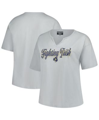 Fanatics - Women's Gray Notre Dame Fighting Irish Plus Size Winning Gear Notch Neck T-Shirt